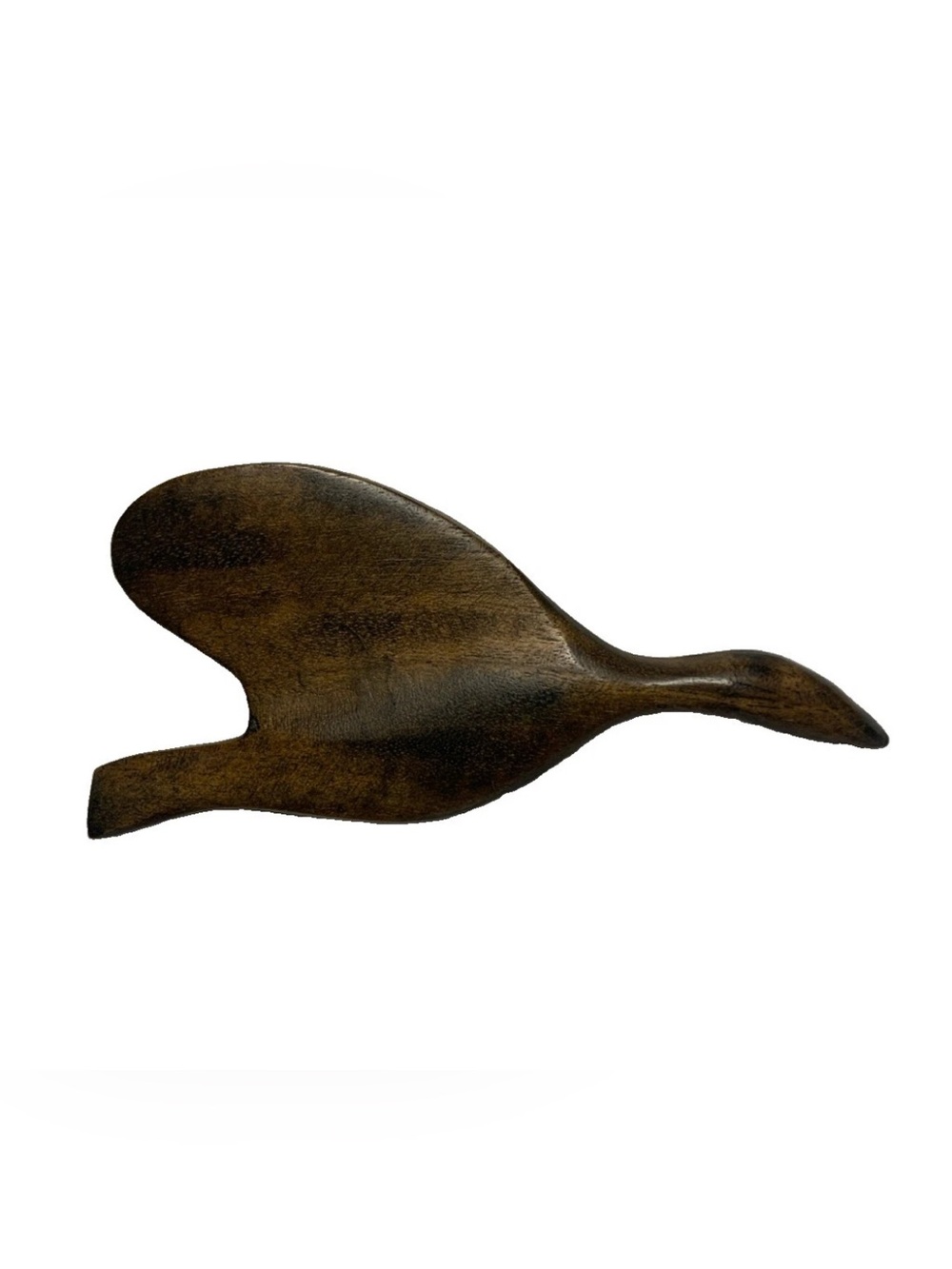 Vintage Mid Century Flying Bird Brooch Dark Wood Elegant Design